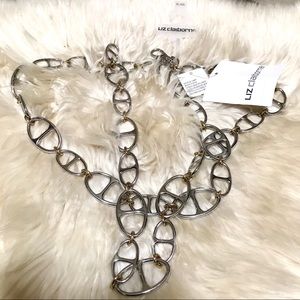 Liz Claiborne Silver Gold Chain Adjustable Belt